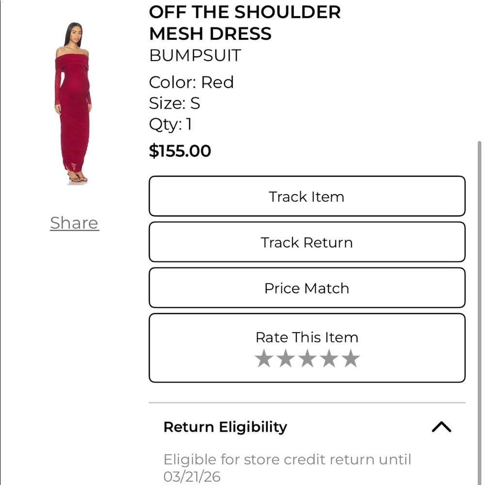 Bumpsuit off shoulder mesh dress size small